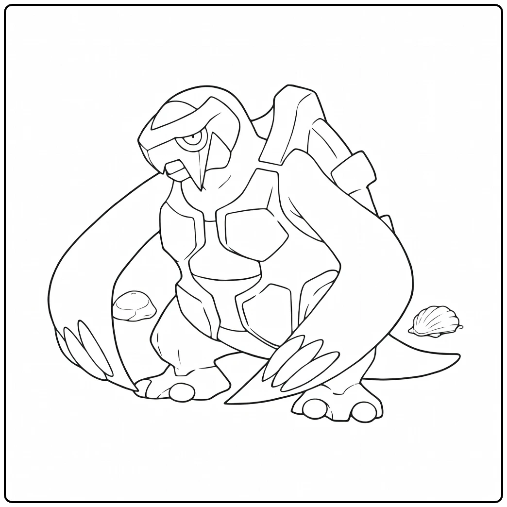 Carracosta Water Pokemon Shells coloring page