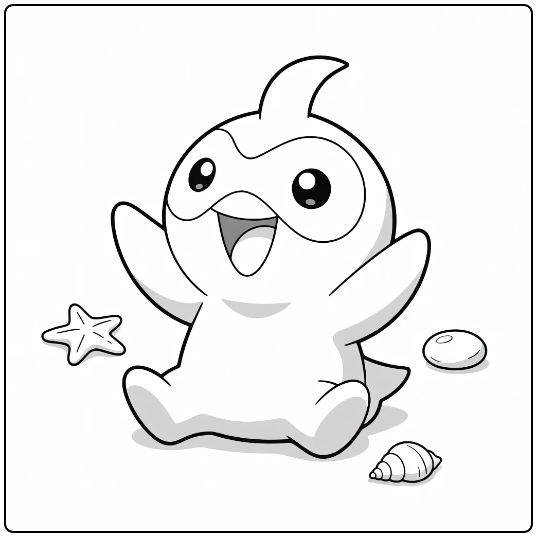 Castform Pokemon Fire Cute Gehurkt coloring page