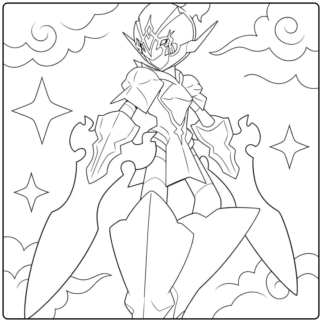 Ceruledge Pokemon Fire in Tough Pose coloring page