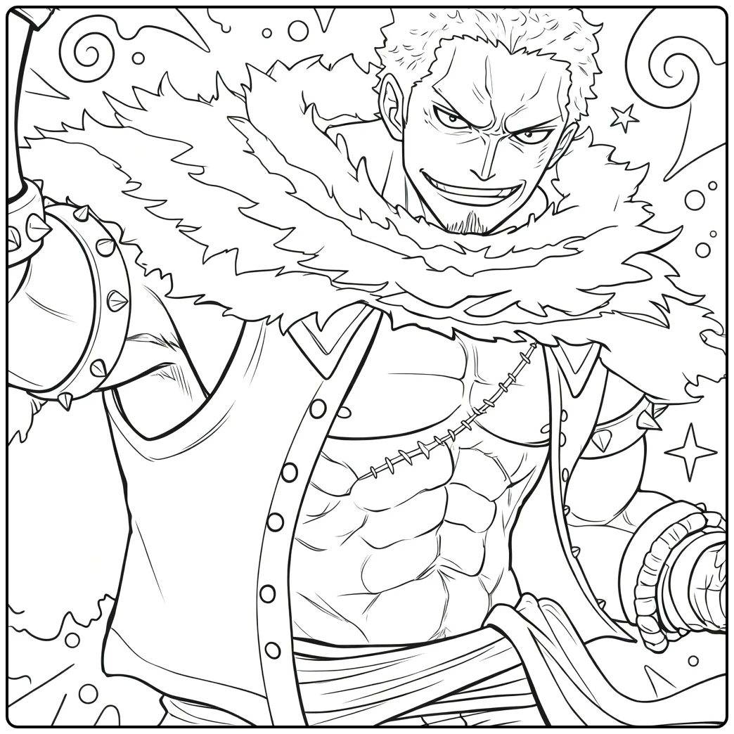 Charlotte Katakuri Fur Collar and Grin coloring page