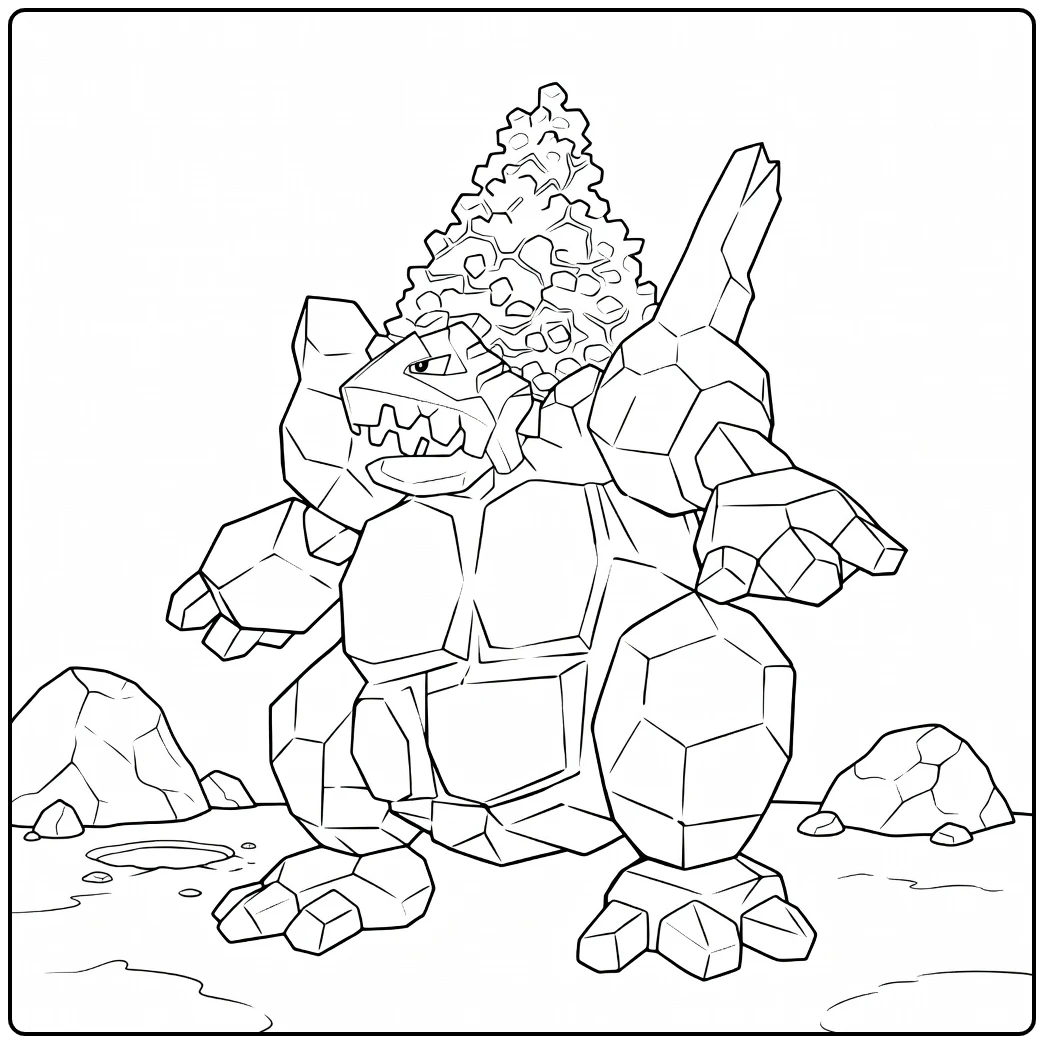 Coalossal Pokemon Fire for Kids coloring page