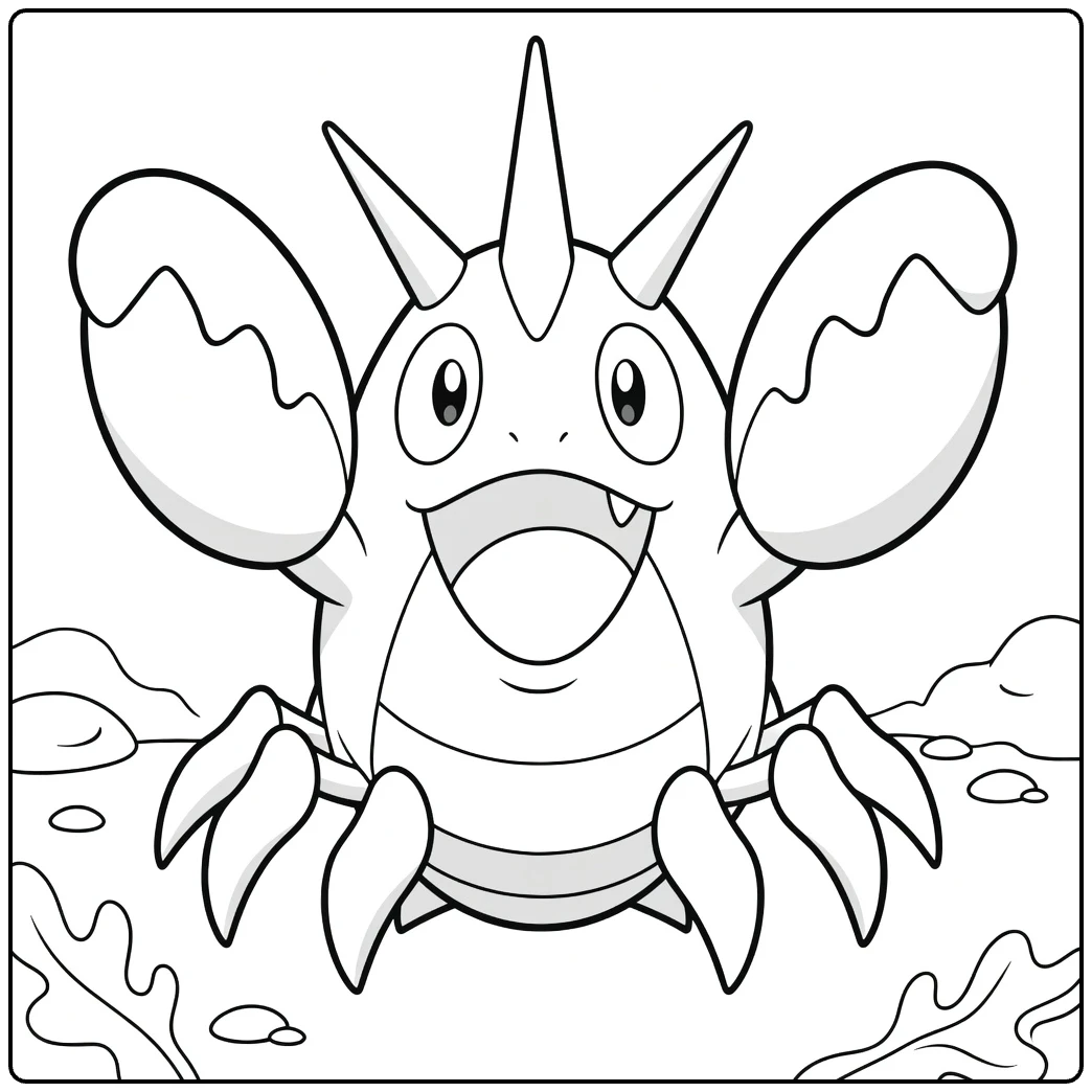 Corphish Water Pokemon for Kids coloring page