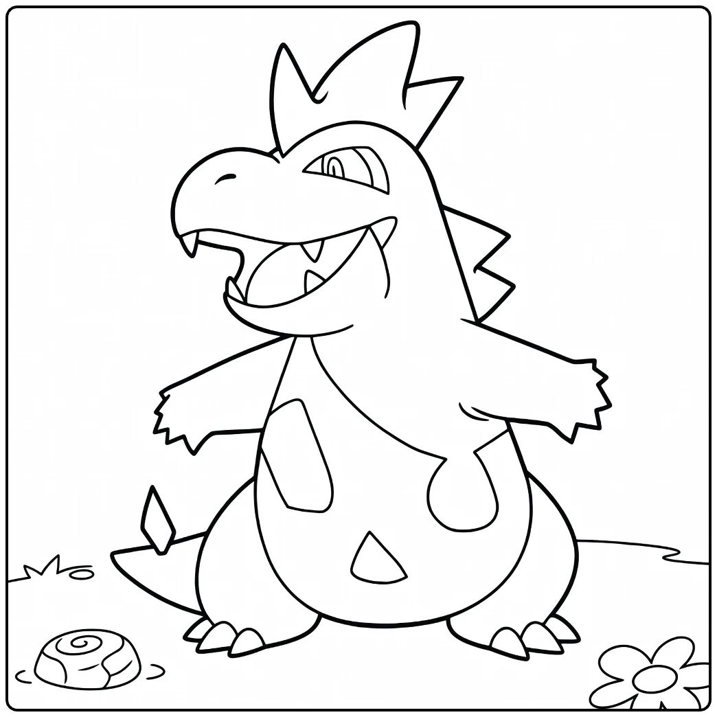 Croconaw Water for Pokemon Fans coloring page