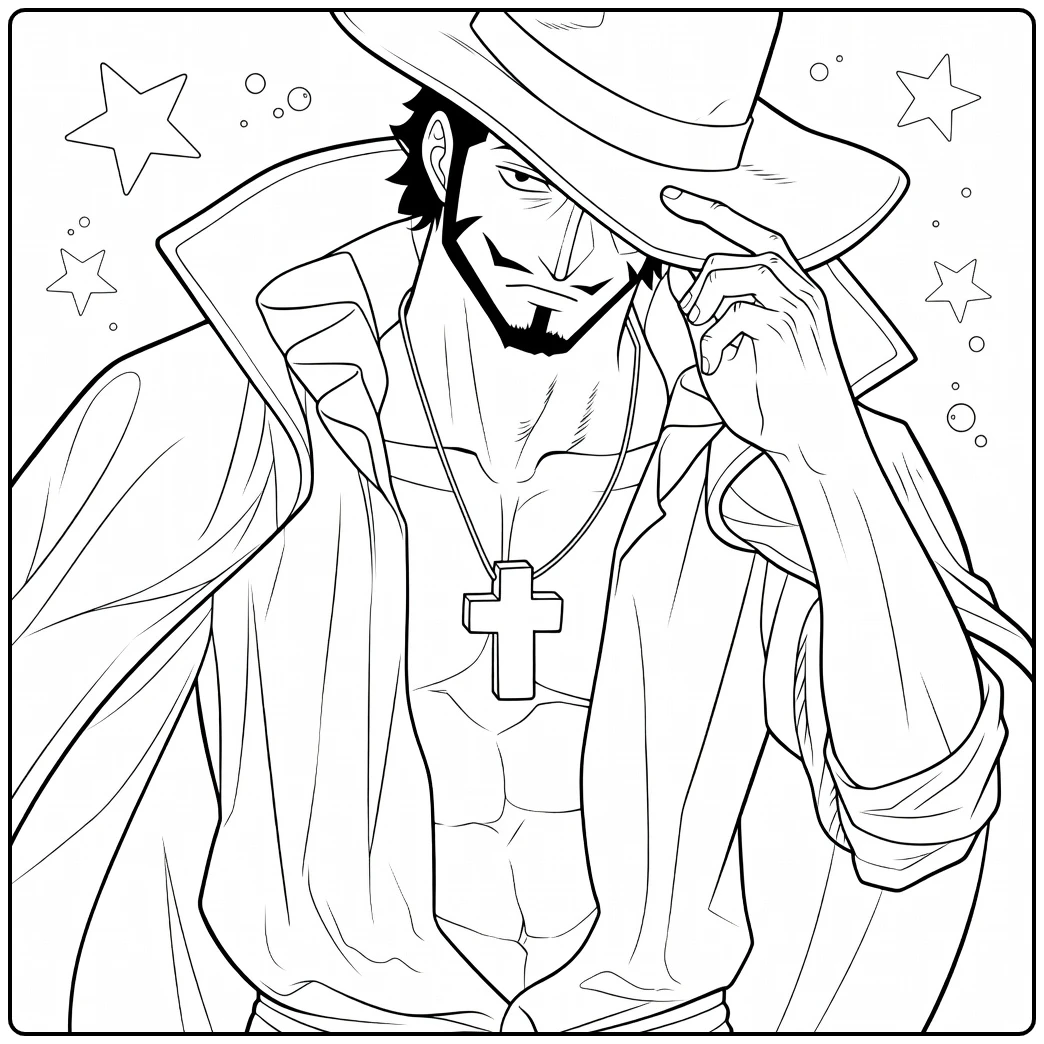 Donquixote Doflamingo in Cool Pose coloring page