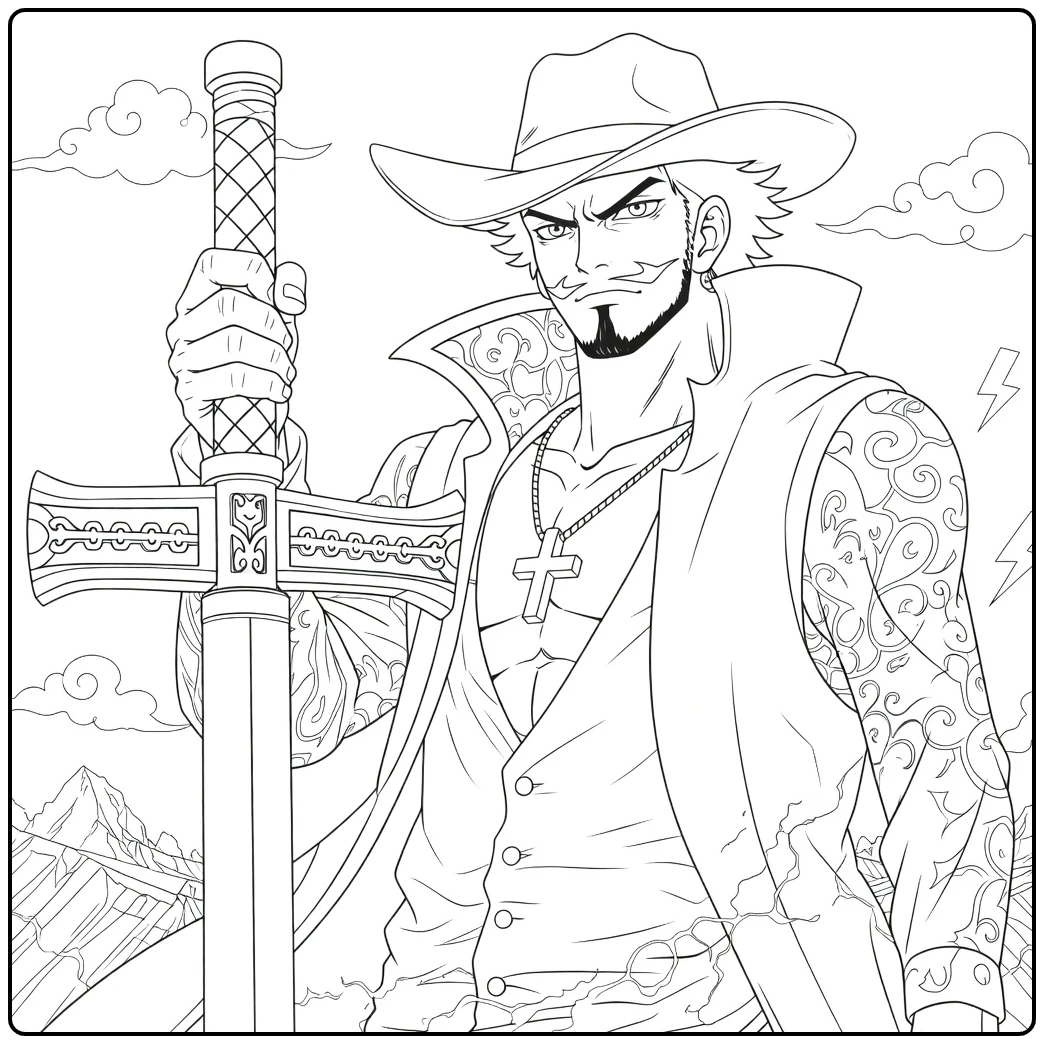 Donquixote Doflamingo in Tough Pose coloring page