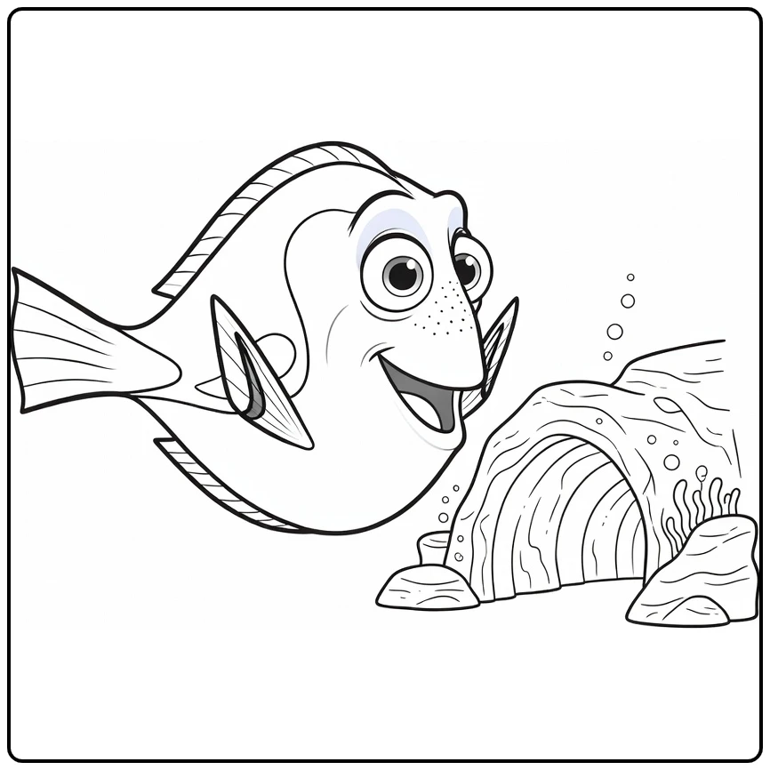 Finding Nemo Curious Dory Exploring Reef coloring page