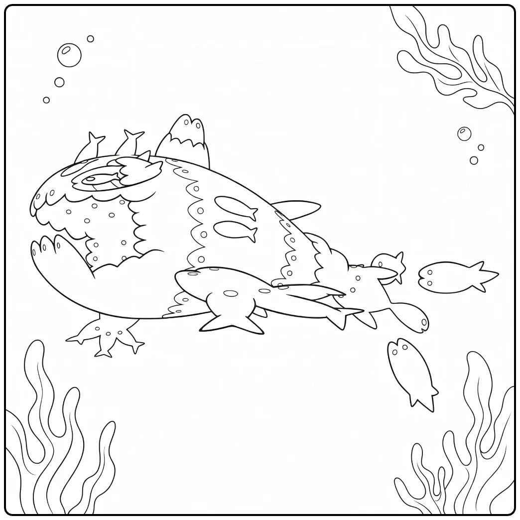 Wishiwashi School Form Water Pokemon coloring page