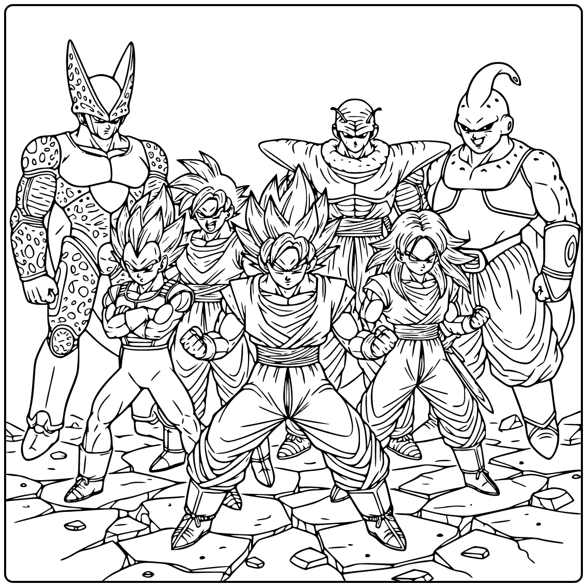Dragon Ball Super Goku in the Center Final Battle coloring page