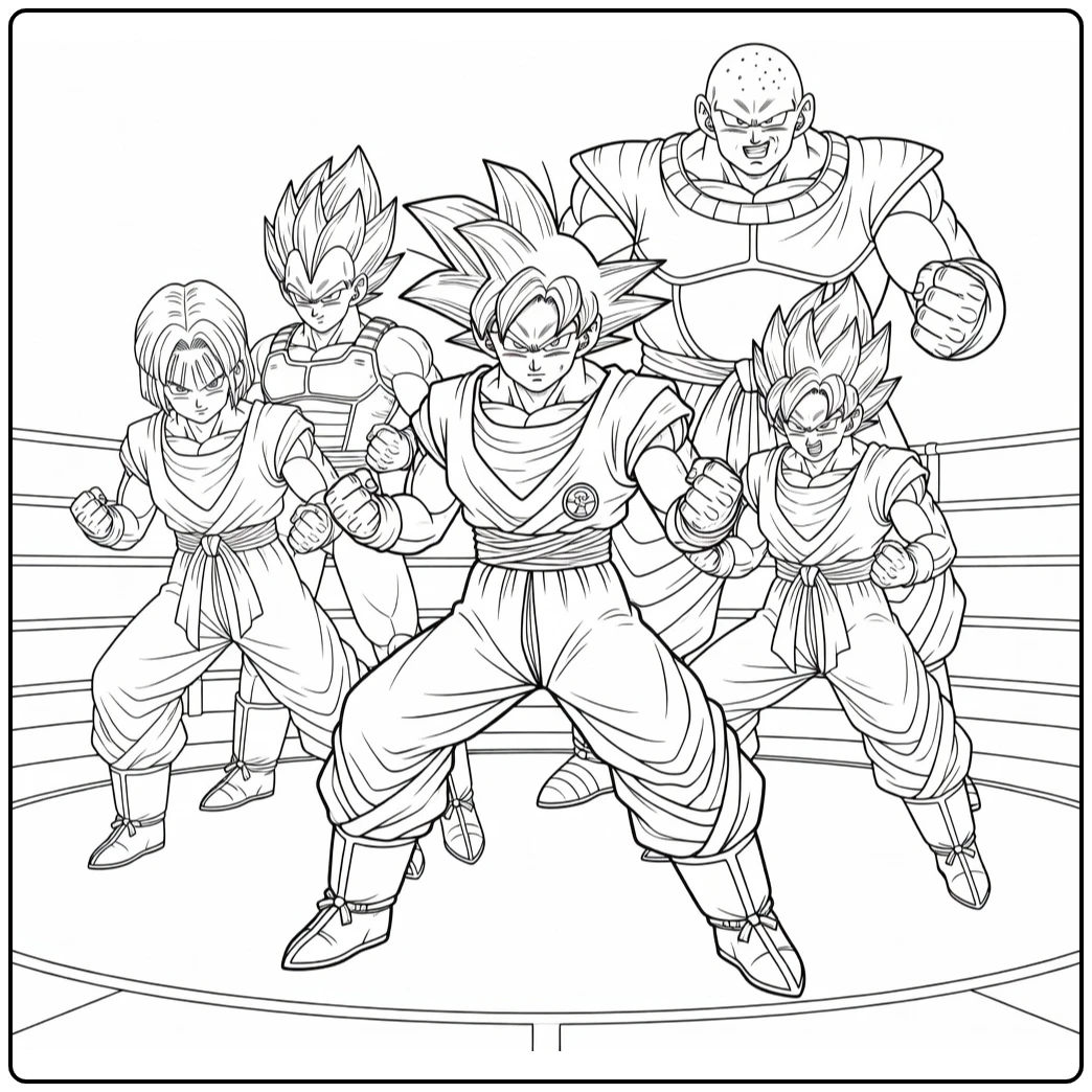 Dragon Ball Super Goku in Universe 6 Tournament coloring page