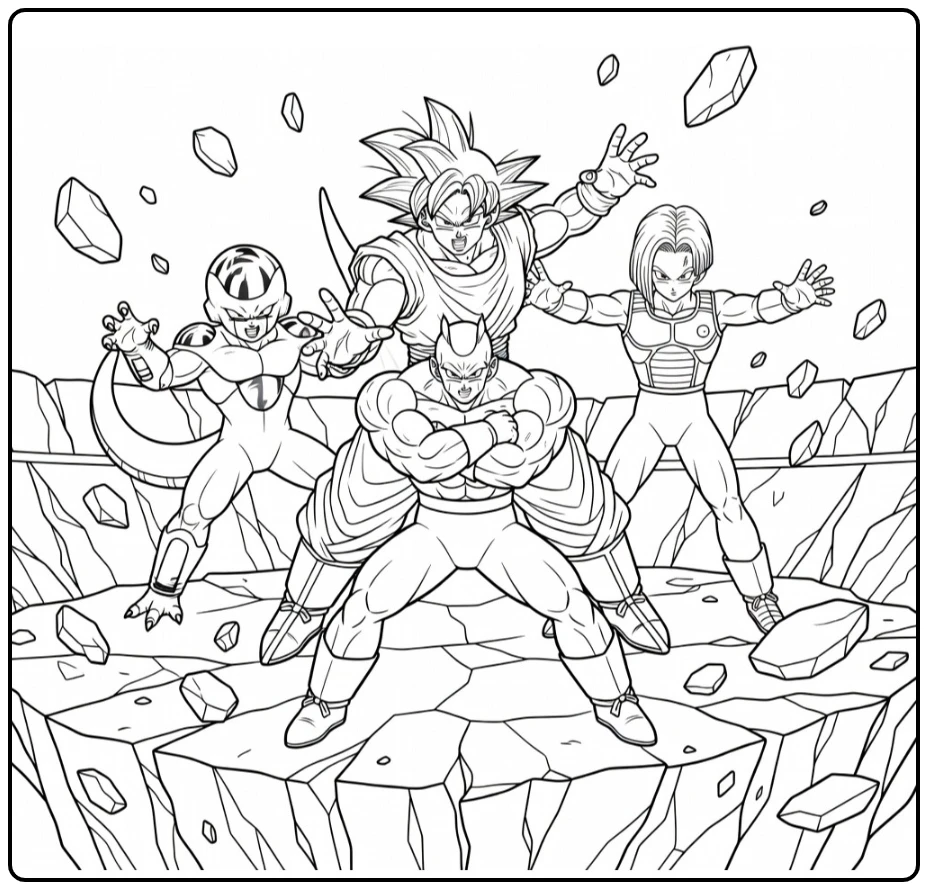 Dragon Ball Super Goku Ultra Instinct Forward coloring page