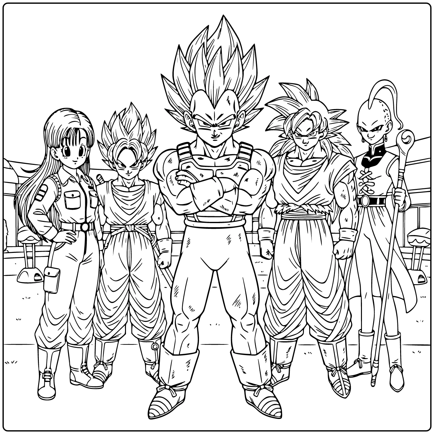 Dragon Ball Super Vegeta Blue After Battle Pose coloring page