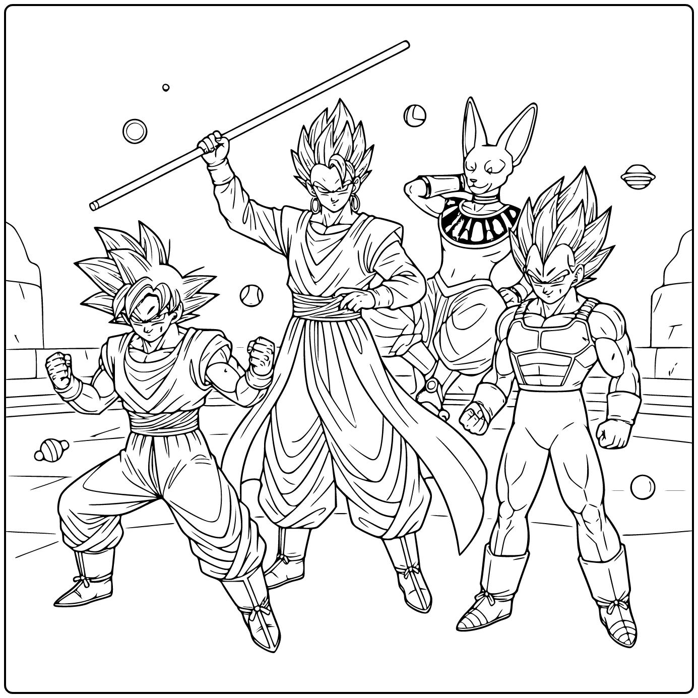 Dragon Ball Super Whis Staff Holding coloring page