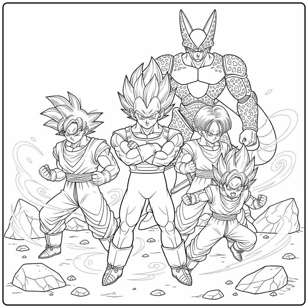 Dragon Ball Z Proud Vegeta with Goku coloring page