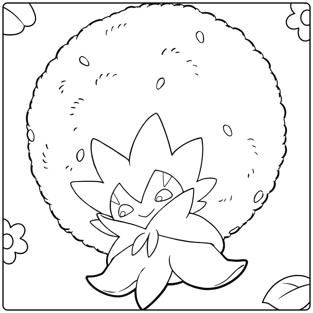 Eldegoss Cute Fluffy Pokemon coloring page
