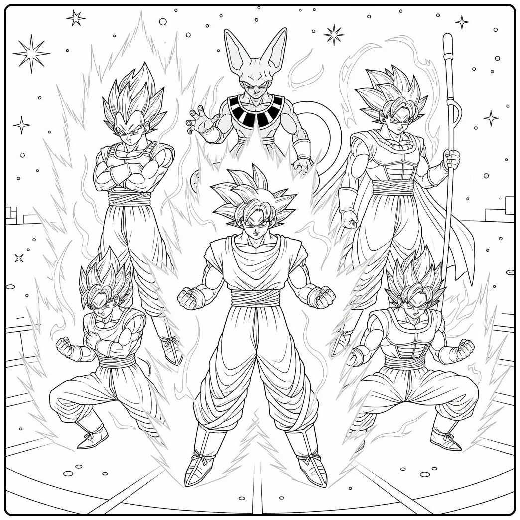 Epic Dragon Ball Super coloring page