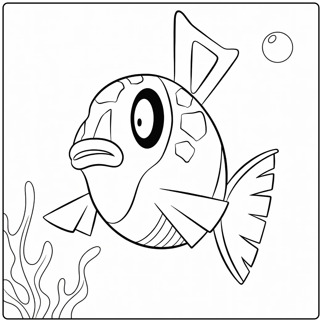 Feebas Water Pokemon Swimming Underwater coloring page