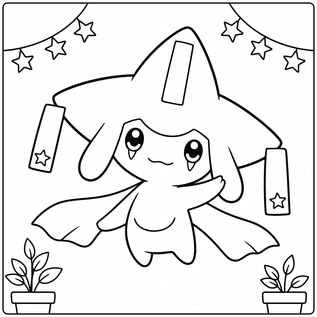 Pokemon Jirachi coloring page
