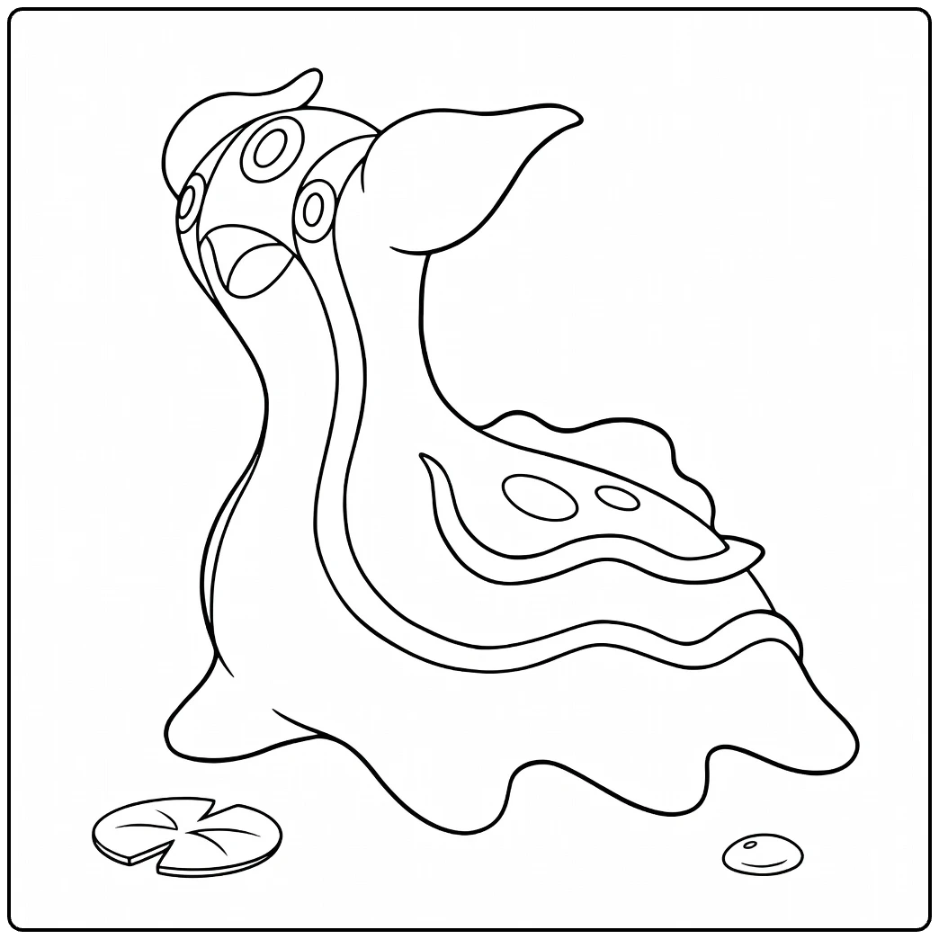 Floatzel Water Pokemon in Dynamic Pose coloring page