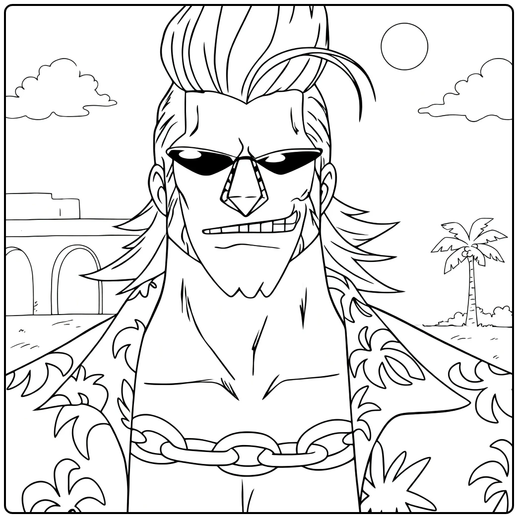 Franky in Tropical Pose coloring page