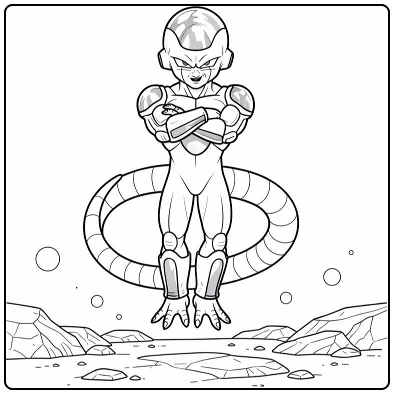 Frieza Arms Over Each Other and Tail coloring page