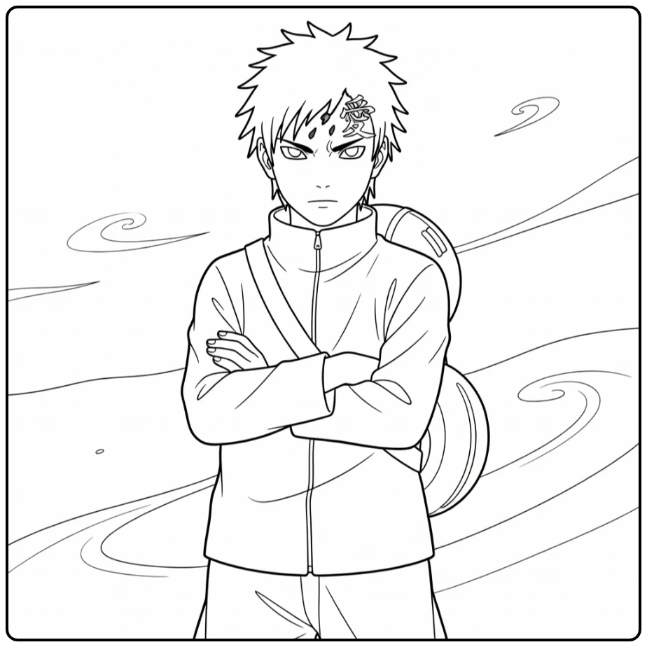 Gaara Intense Stare and Floating Sand coloring page