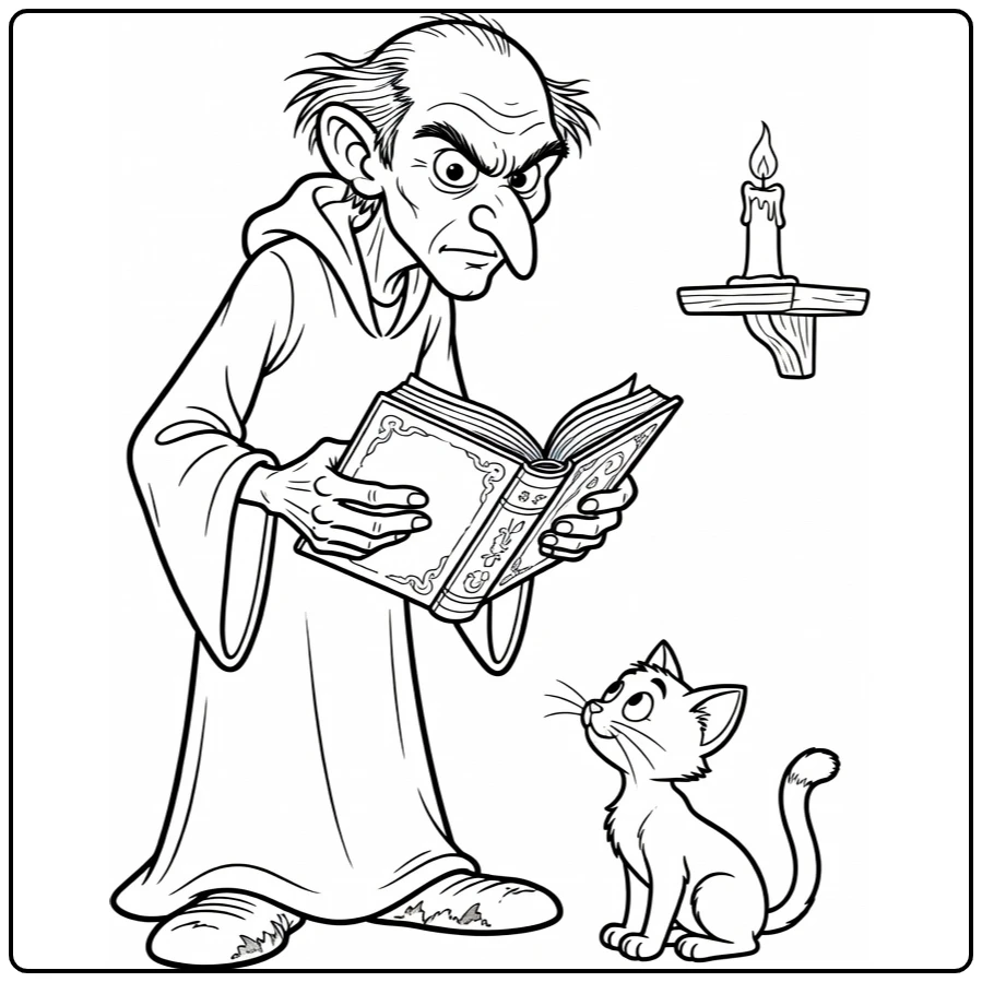 Gargamel Hut Candle and Small Shelf coloring page