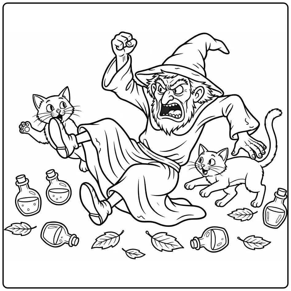 Gargamel Fierce Fist-shaking Val coloring page