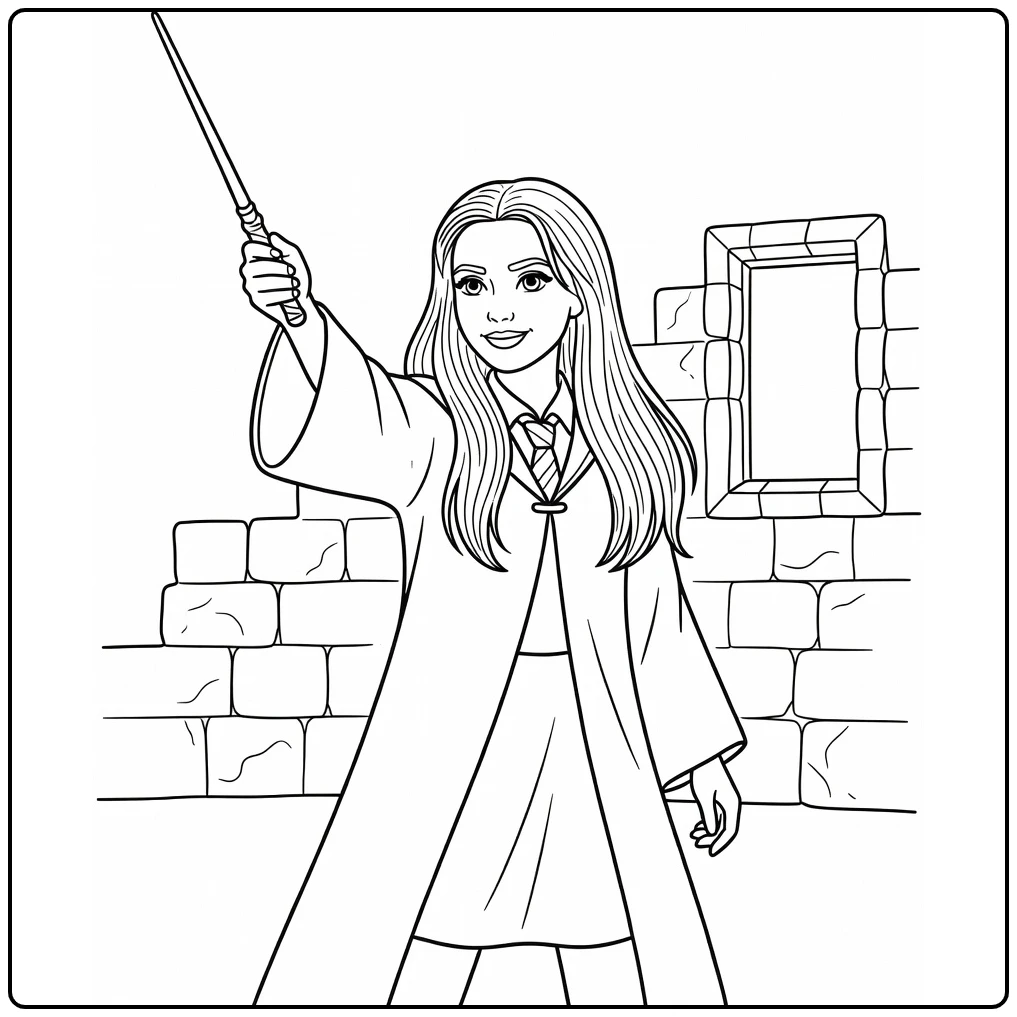 Ginny Weasley in Brave Stance coloring page