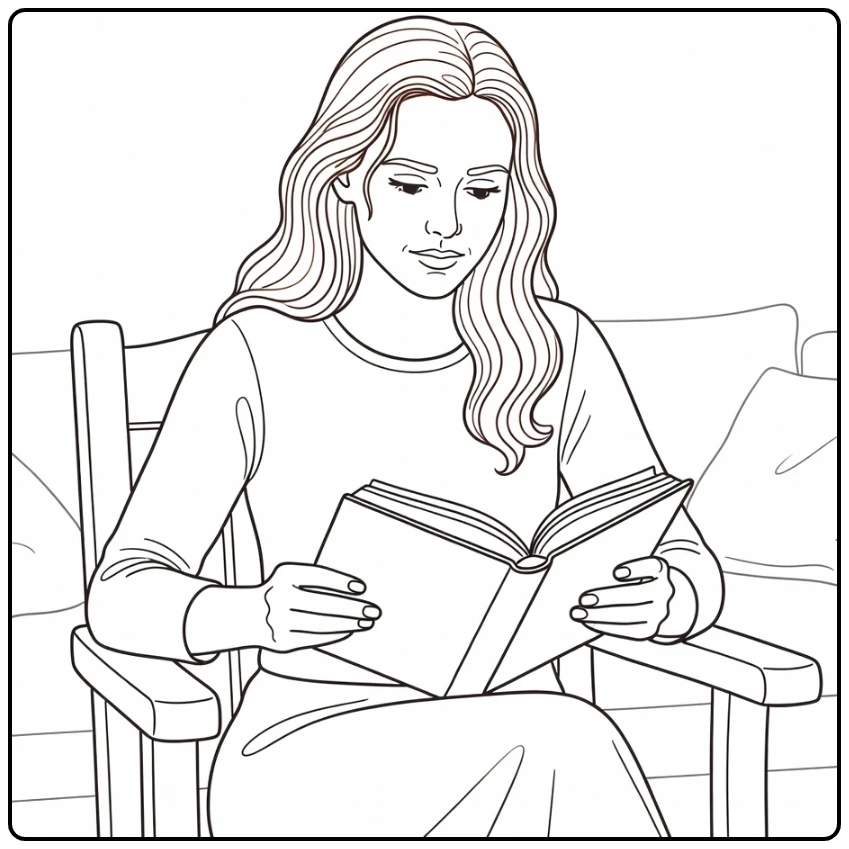 Ginny Weasley in Student Room coloring page