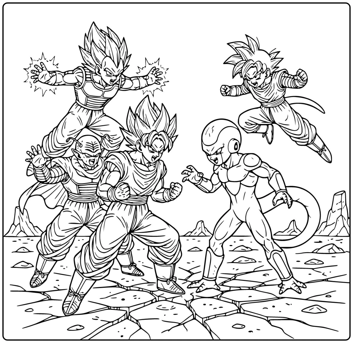 Goku Confronts Frieza Dragon Ball Z coloring page