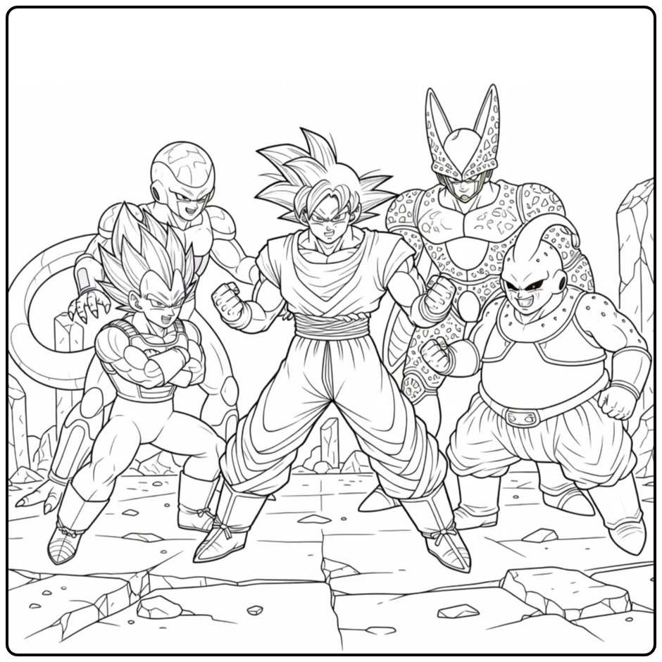 Goku Rivals in Rune Arena coloring page