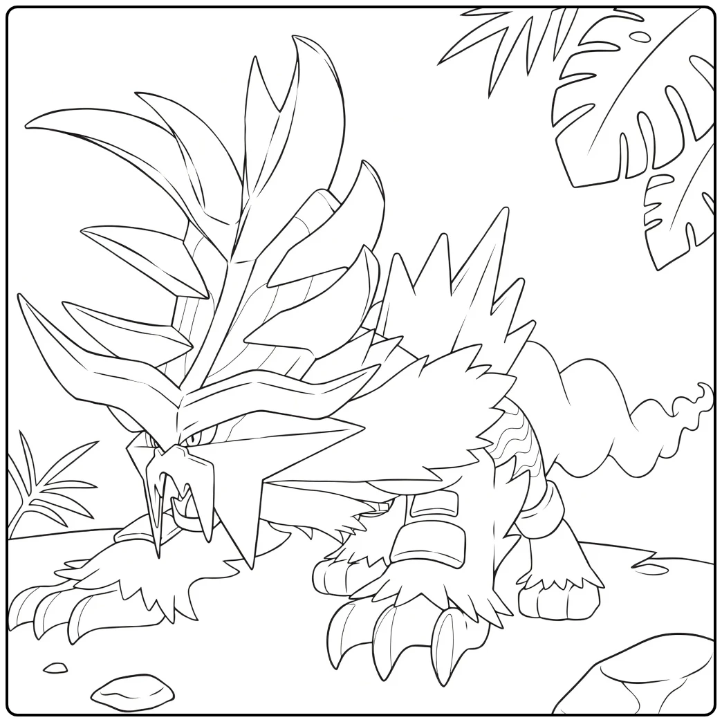 Gouging Pokemon Fire Tough Dragon coloring page
