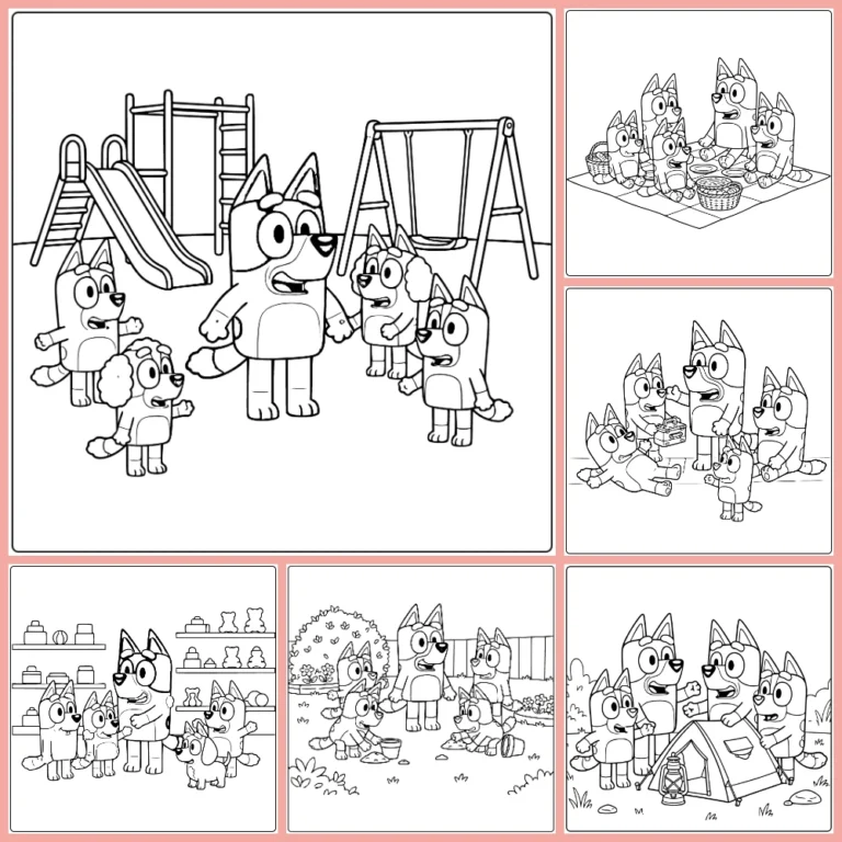 Bluey coloring page collection cover image