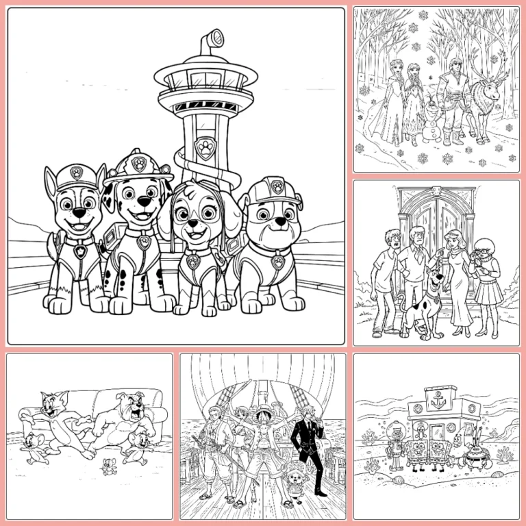 Cartoon coloring page collection cover image