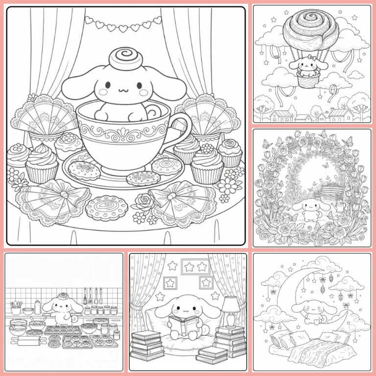 detailed Cinnamoroll coloring page collection cover image