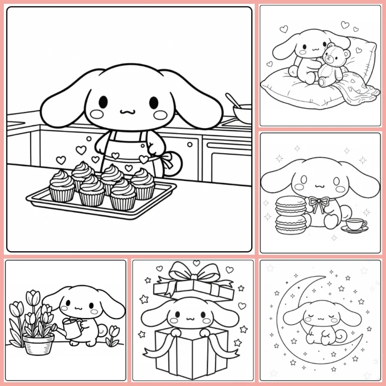 cute Cinnamoroll coloring page collection cover image