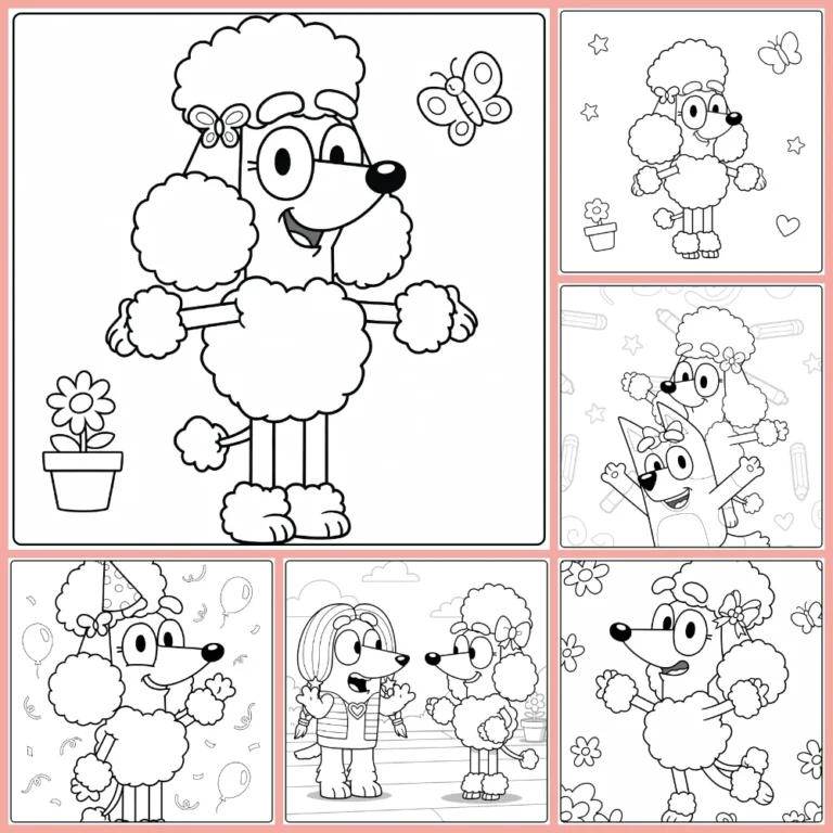 Coco Bluey coloring page collection cover image