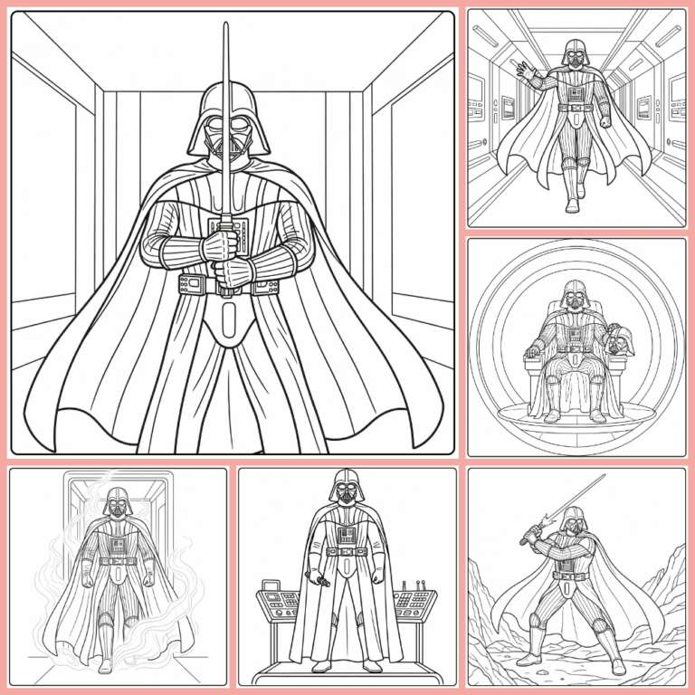 Darth Vader coloring page collection cover image