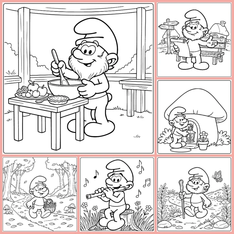 Papa Smurf coloring page collection cover image