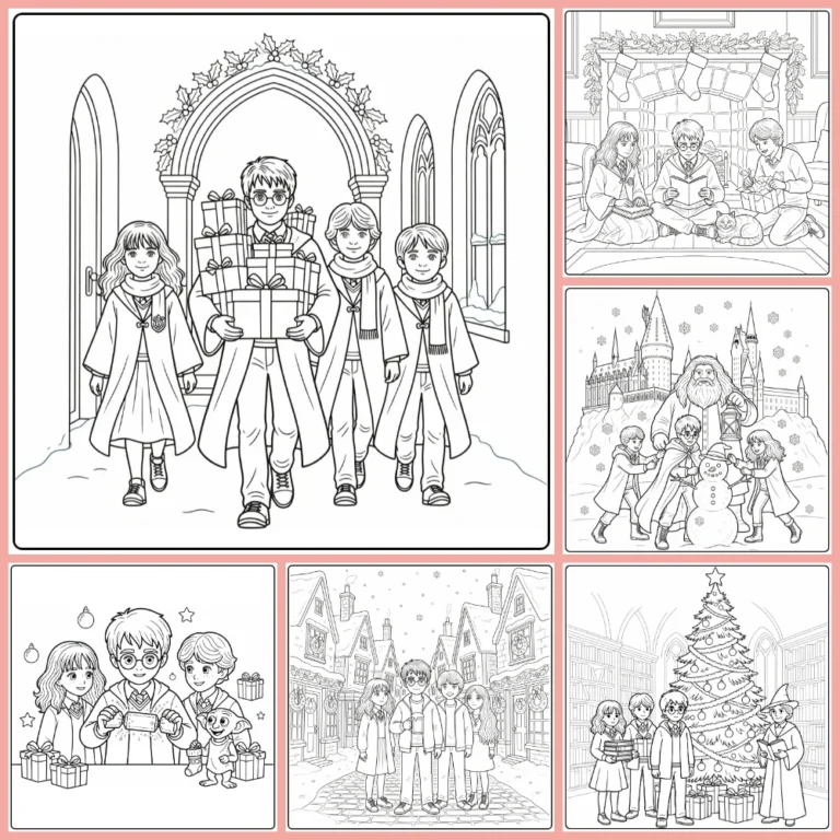 Harry Potter Christmas coloring page collection cover image