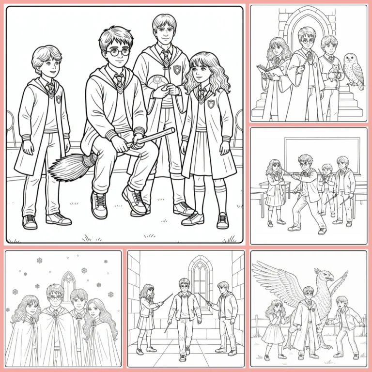 easy Harry Potter coloring page collection cover image