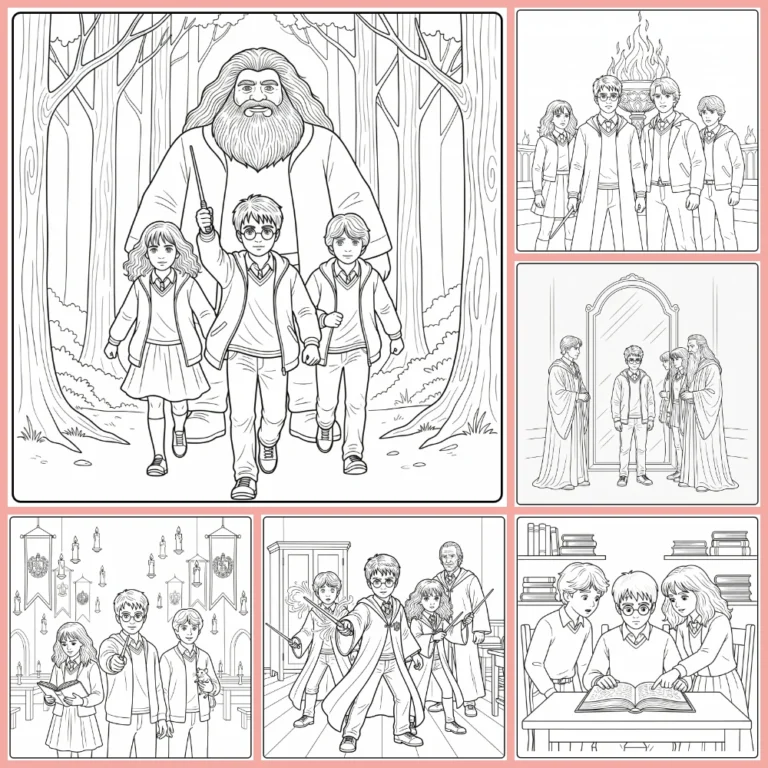 Harry Potter coloring page collection cover image