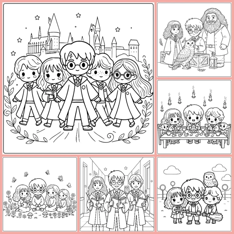 cute Harry Potter coloring page collection cover image