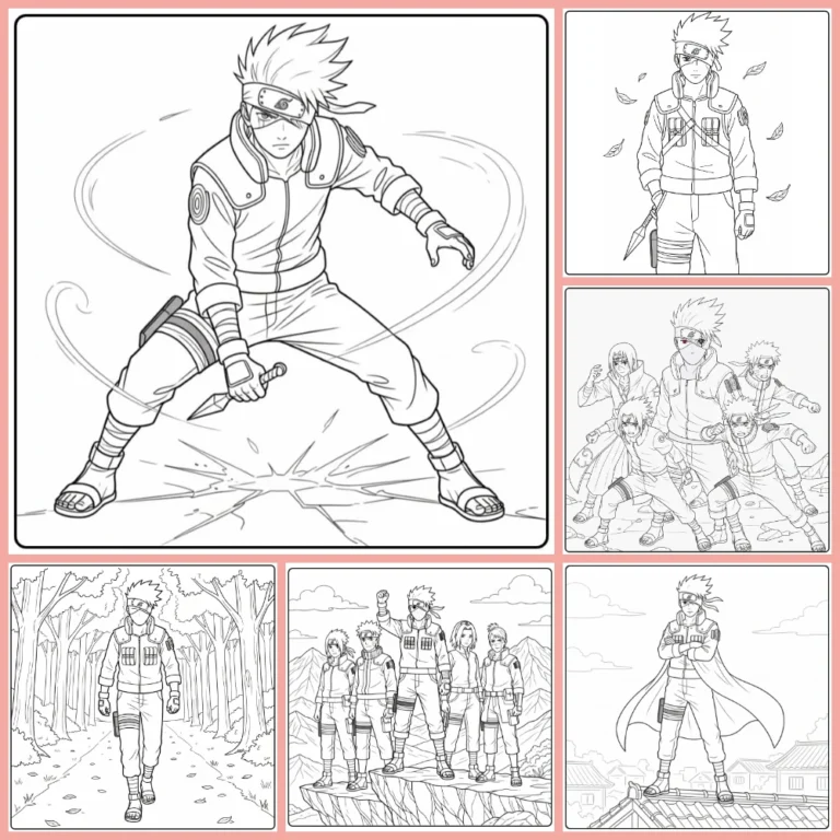 Kakashi coloring page collection cover image