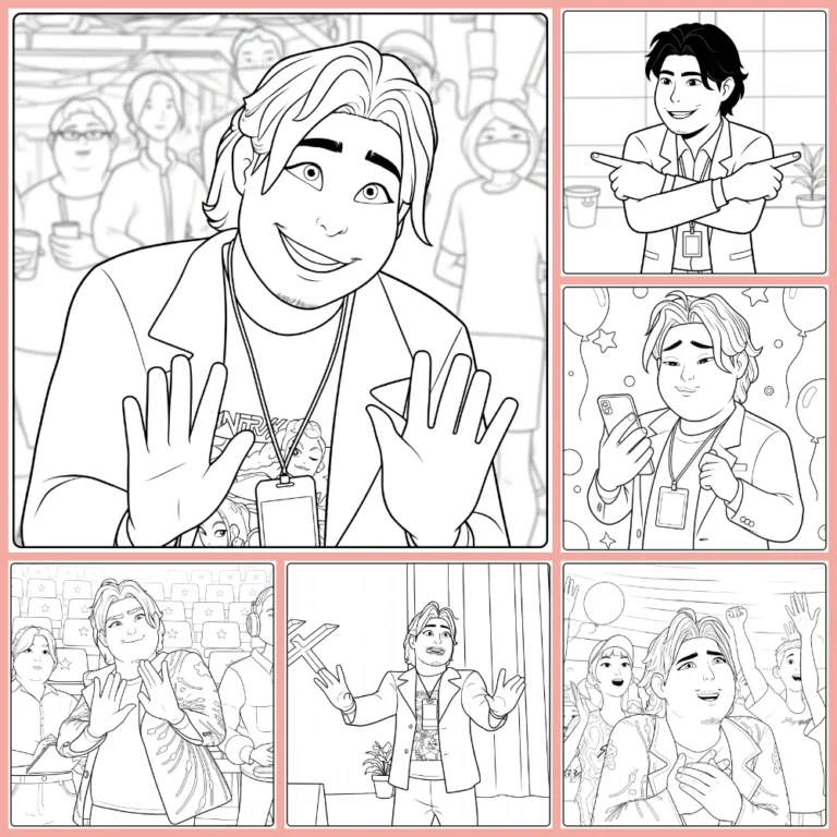Kpop Demon Hunters Bobby coloring page collection cover image