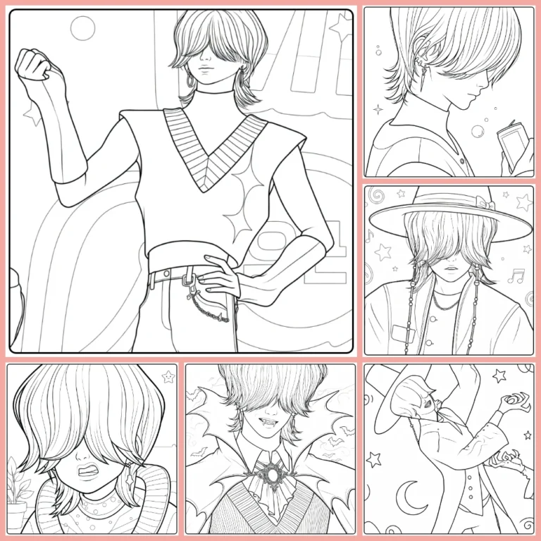 Kpop Demon Hunters Mystery Saja coloring page collection cover image