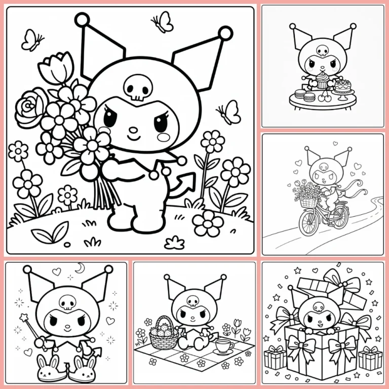 cute Kuromi coloring page collection cover image