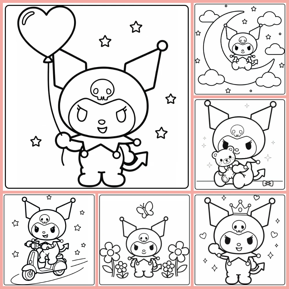 easy Kuromi coloring page collection cover image