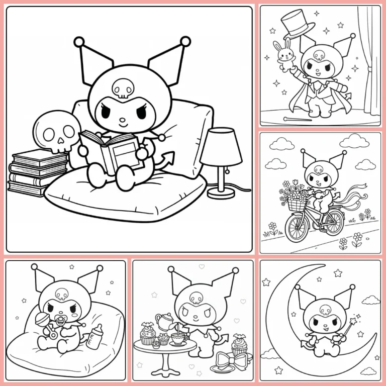 Kuromi coloring page collection cover image
