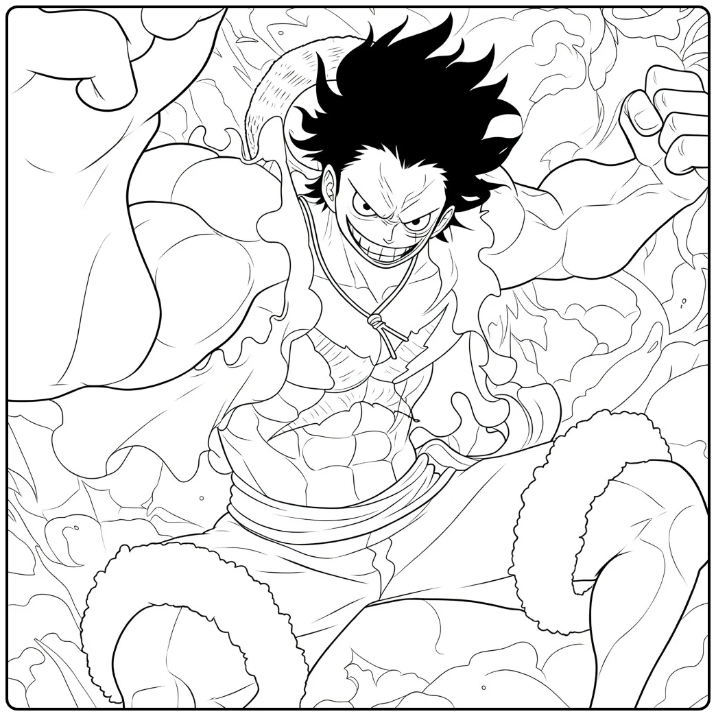 Luffy Gear 4 for Print coloring page